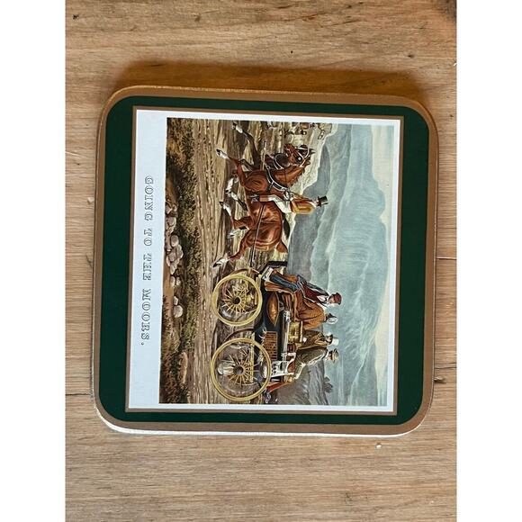 Set of 4 Vintage Pimpernel Corked Back Coasters. American West. Coach. English - Picture 4 of 9